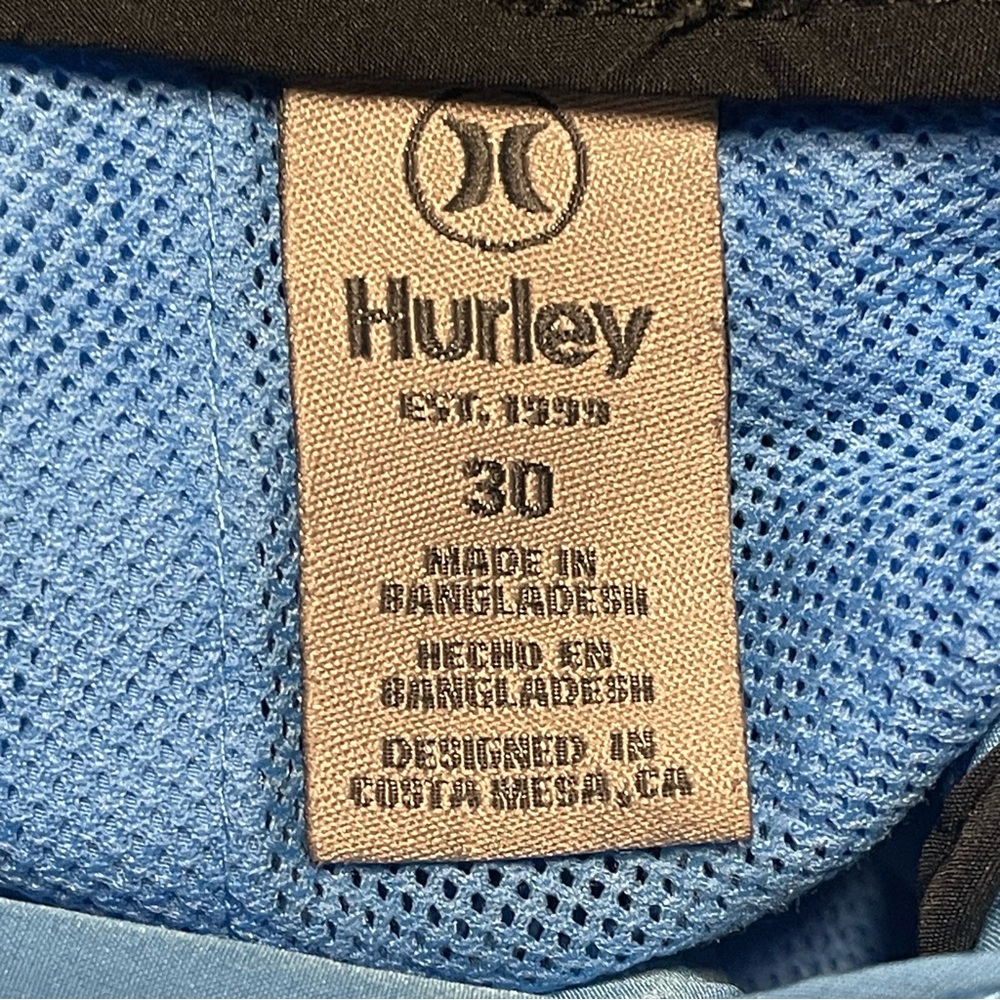 Hurley Blue Hybrid Shorts Lightweight Casual Wear - Picture 8 of 9